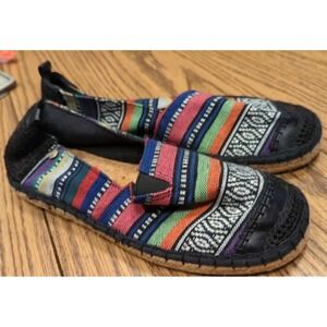 The Sac Size 8 Fabric Flat Boho Espedrilles Slip On Shoes Beach Summer Cute!
